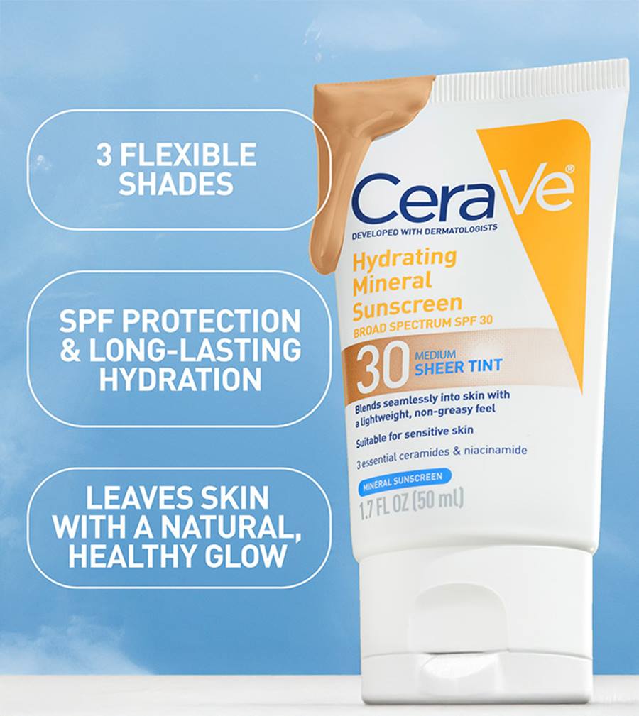 Hydrating Mineral Sunscreen SPF 30 Face Sheer Tint, Shade: Medium